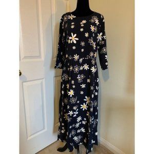 Holiday Flower Print Dress